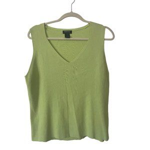 City Silk women large L green sleeveless top